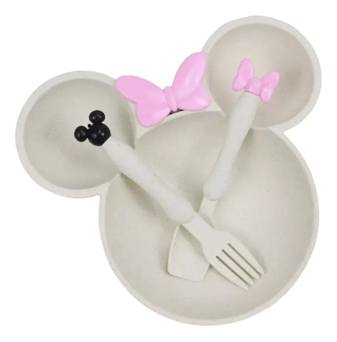 Set Platos Con Cubiertos Minnie