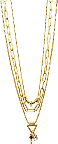 Guess Juego De 3 Collares De Cadena Con Colgante, Metal, No