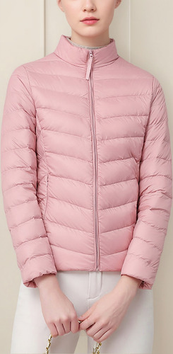 Chaqueta Moderna Para Mujer Con Cuello Alto Y Cremallera Par