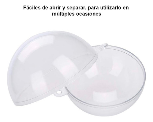 Esferas Bolas Transparentes Rellenables Plastico 8cm 12 Pzs