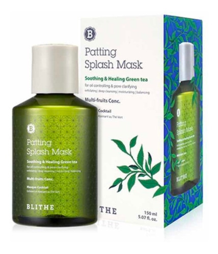 Blithe Patting Splash Mask Green Tea 150ml K-beauty Tipo de piel Toda piel