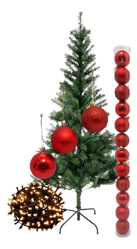 Arbol 1.8m+ Luces + Globos Navideños X12 Kubo