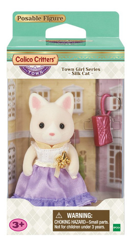 Calico Critters Serie Town Girl - Gato De Seda - 3 Pulgadas