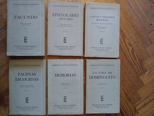 Sarmiento Domingo F 6 Tomos Ediciones Culturales Argentinas