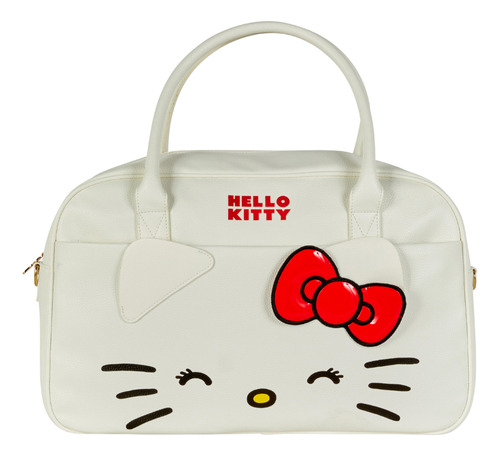 Mala Grande Bolsa De Viagem Hello Kitty Off White Branca