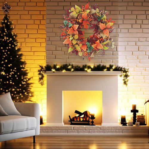 Corona De Decoraciones De Otoño Decoración De Corona De Otoñ