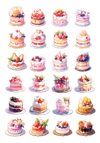 Pack De 96 Stickers De Postres Y Pasteles