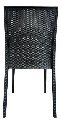 Kit 6 Cadeiras Rattan Area De Lazer Pousada Resistente Preta
