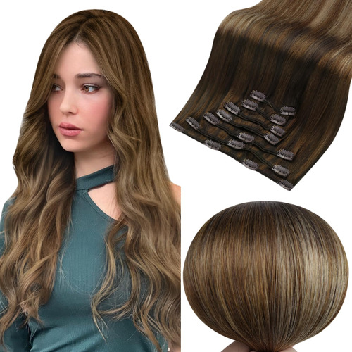 Full Shine - Extensiones De Cabello Humano Real Con Pinzas, 