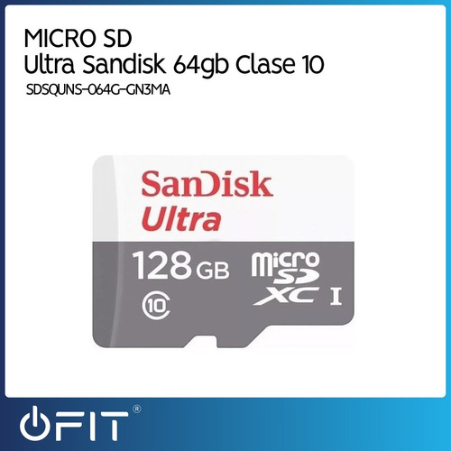 Imagen 2 de 5 de Memoria Micro Sd Ultra Sandisk 128gb Clase 10 Con Adaptador