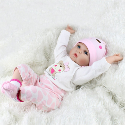 Muñeca Bebe Reborn De Silicona 55 Cm