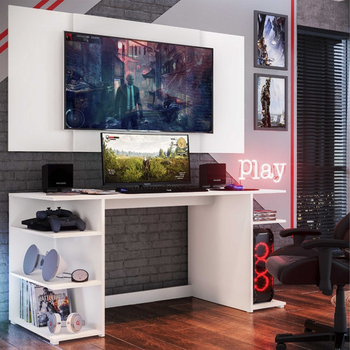 Imagen 5 de 5 de Escritorio Gamer Con Panel Tv De 65¨