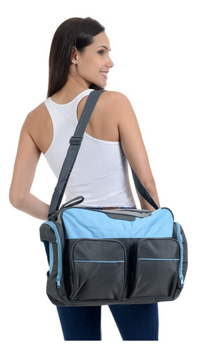 Pañalera Mochila Moderna Multiusos Practica Petaca Color Azul