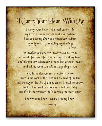 Llevo Tu Corazón Conmigo Poema De E.e. Cummings Decora...