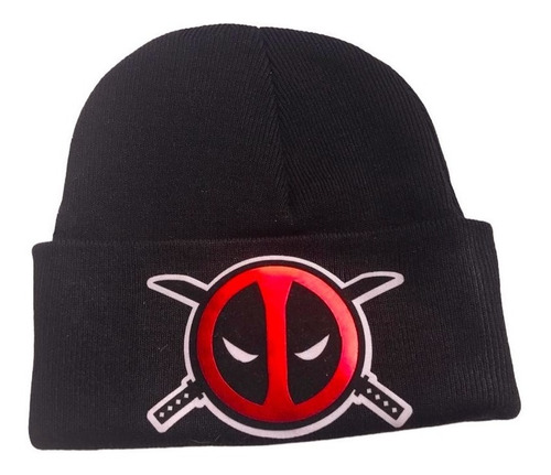 Gorro Lana Deadpool Negro Super Héroe Gr01