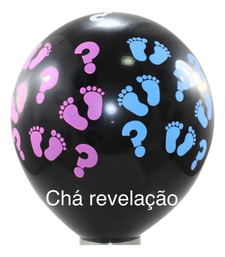 Balão Latex Bexiga Cha De Bebê Revelação Interrogação / 45cm
