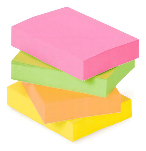 Bloco Recado Auto-adesivo 38x51mm Neon 100fls Lyke
