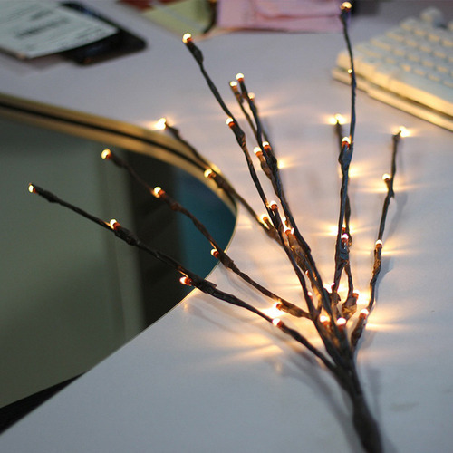 Lámpara Led En Forma De Rama Con Forma De S, Diseño Floral,