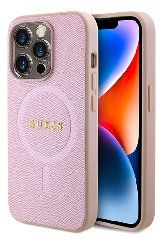 Protector Guess Para iPhone 15 Pro Magsafe Rosa