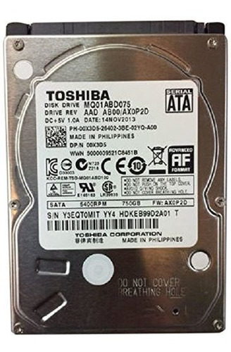 Disco Rigido Toshiba Mq01abd075 Para Notebook 750gb 5400rpm 