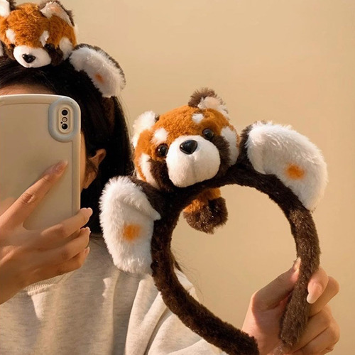 Aro Pelo De Mapache En 3d Encantador, Diademas Para El Pelo