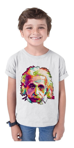 Playera Economica Blanca De Niño Cientifico Albert Einstein