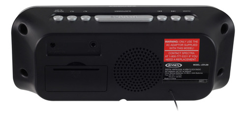 Radio despertador dual AM/FM Jensen Jcr-206, digital