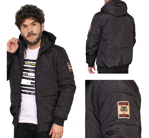 Imagen 1 de 3 de Chaqueta Hombre Acolchada Impermeable Invierno Con Capota Capucha Abrigo Moda Masculina Liviana Urbana Ropa De Calle Calidad Premium