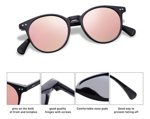Sojos Gafas De Sol Polarizadas Clásicas Redondas Pequeñas Y