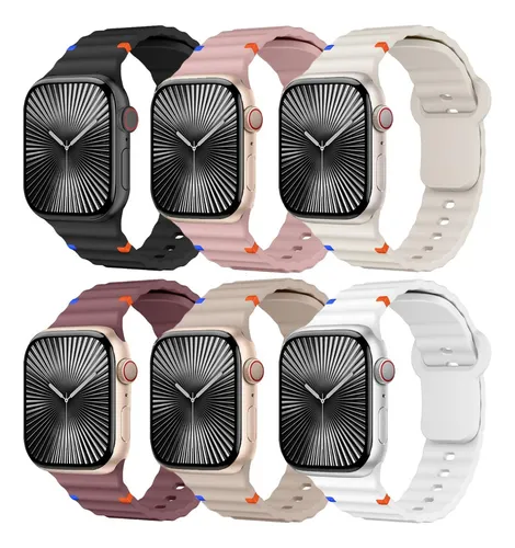 6 Correas Silicona Para Apple Watch 10 Ultra 2/1 9 8 7 Se 6