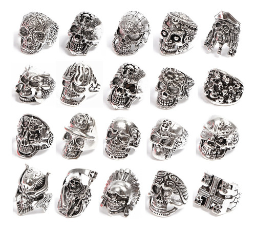 Anillos Calavera Esqueleto Huesos Hombre Slytherin Craneo