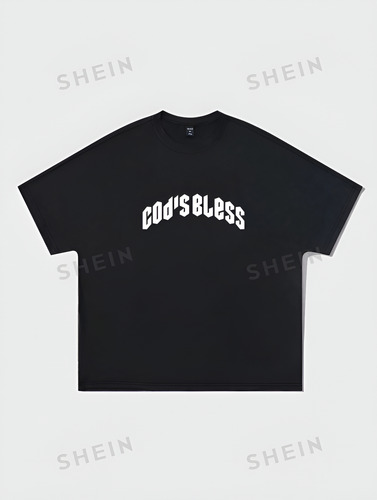 Camiseta Shein Romwe Hombre Estampada Dios