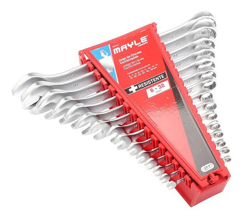Jogo Chave Combinada De 6 A 32 Mm Com 15 Peças Mayle