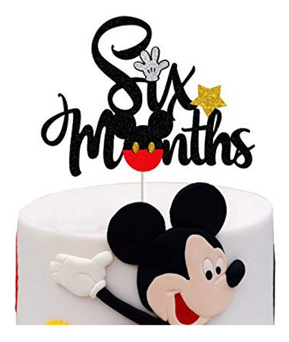 Decoración Para Pastel Mickey Six Months Cake Topper, Spark