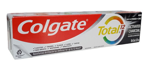 Pasta Dental Colgate Total 12 Carbón Activado 150 Ml