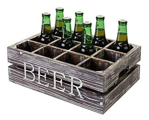 Mygift Caja De Botellas De Cerveza De Madera Con 12 Ranuras 