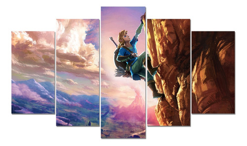 Cuadro - Poster - 5 Piezas 135 X 80 Cm - The Legend Of Zelda