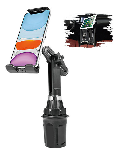 Zj Soporte Portavasos De Coche 2 En 1 For Teléfono Y Tableta