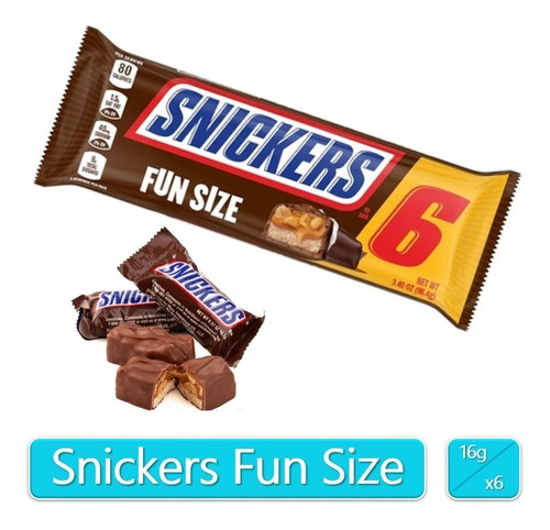 Chocolatina Snickers Fun Size X 6 Uds