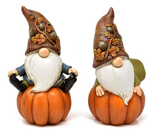 Gnomos De Jardín De Acción De Gracias Calabaza, Jue