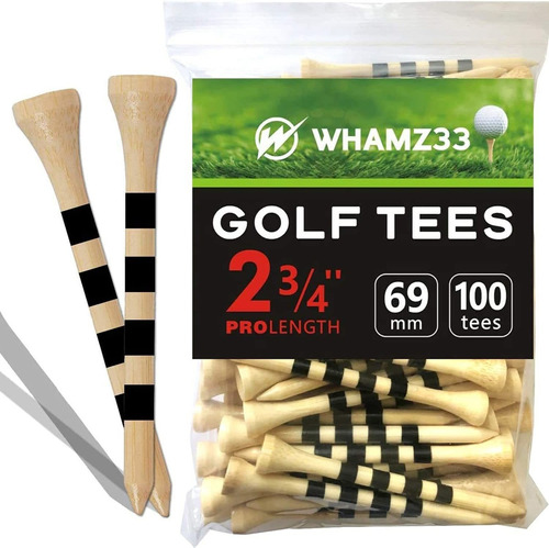 Tees Whamz33 W De Golf Profesionales 100 Unidades Rayas Negr