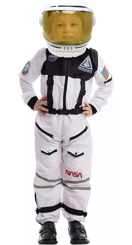 Costume Astronauta Blanco Para Niño, Con Casco