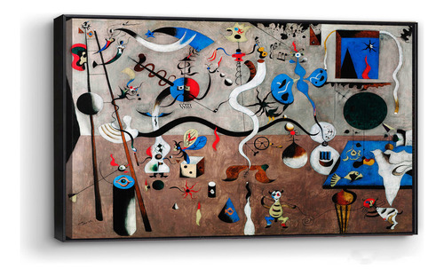 Cuadro Canvas Carnaval De Arlequin Con Marco Flot. 90x140 Cm