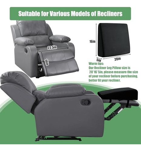 Almohada Reclinable Viscoelástica Grande, Cojín Cuña, Extens
