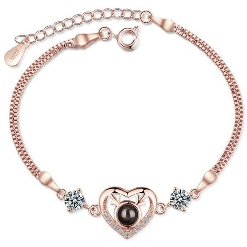 Imagen 5 de 7 de Collar Más Pulsera Dorada Te Amo En 100 Idiomas