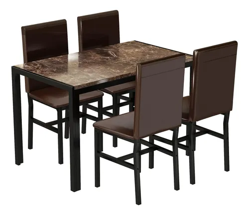 comprar Dklgg Juego De Mesa De Comedor De Mármol Para 4, Mesa De C.
