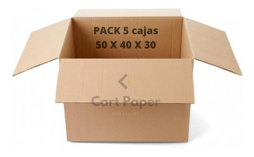 Imagen 1 de 4 de Caja De Carton De 50x40x30 Pack 5 / Cajas Para Mudanza
