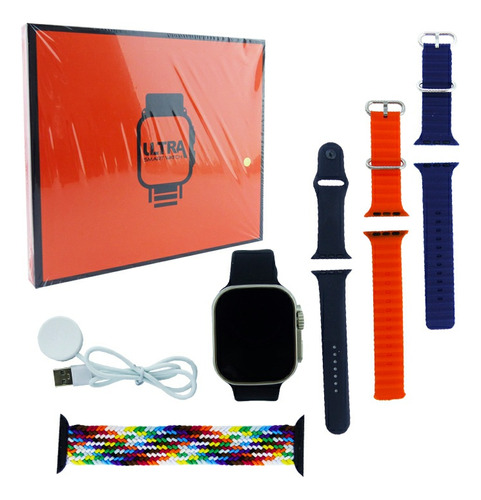 Reloj Smartwatch Kit Mod Ultra 4 Correas Recibe Watsa Y Llam