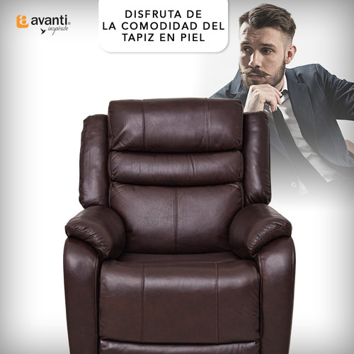 Sillón Reclinable Eléctrico Cooper Reposet De Piel Avanti