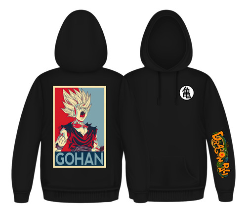 Buzo Capota Dragon Ball Gohan Hoddies Serie Black Gt46